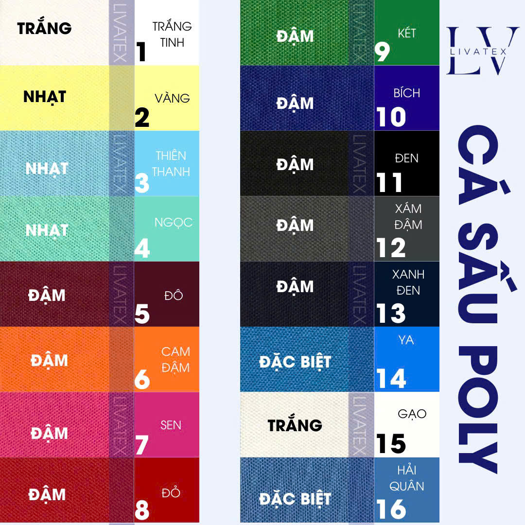 Bảng màu vải thun cá sấu poly